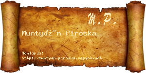 Muntyán Piroska névjegykártya